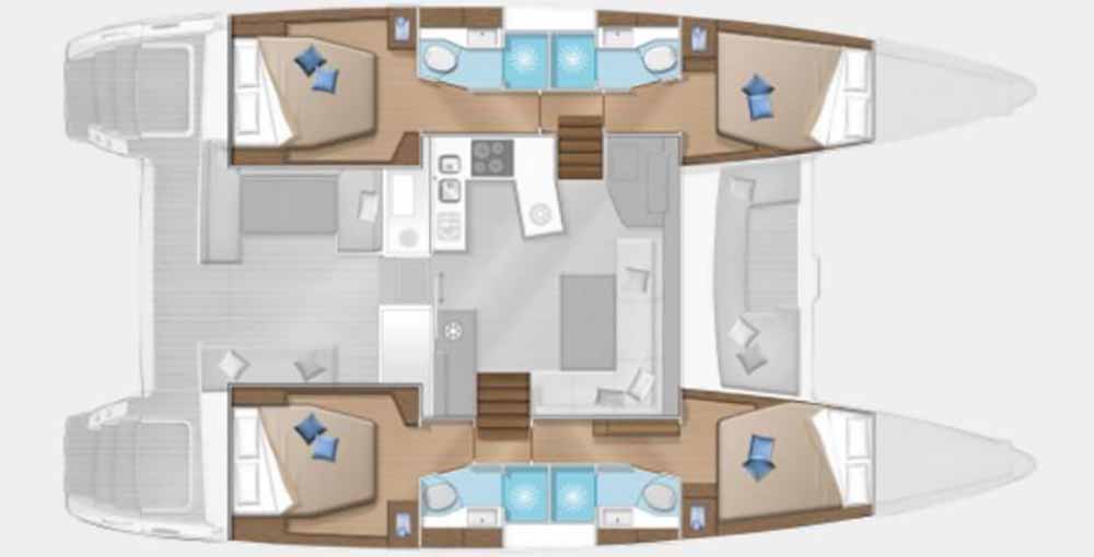 Selectour Carol' Voyages Nous vous ferons aimer le monde inspiration croisiere en catamaran lagoon 450 plan du bateau