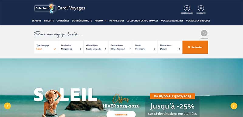Selectour Carol' Voyages Nous vous ferons aimer le monde site carol selectour com